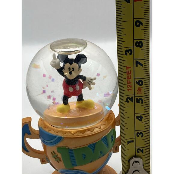 Disney Mickey Mouse Snow Globe Number 1 Dad 3.25" Tall - Picture 7 of 8